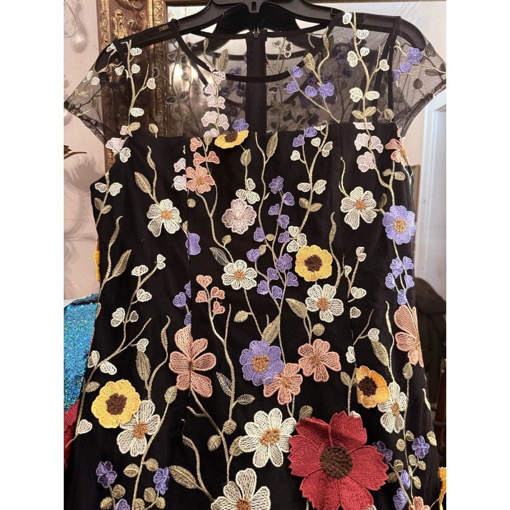 Anthea Crawford Dahlia FLORAL embroidered Shien Dress Taylor Swift Grammy Inspir - Picture 13 of 16